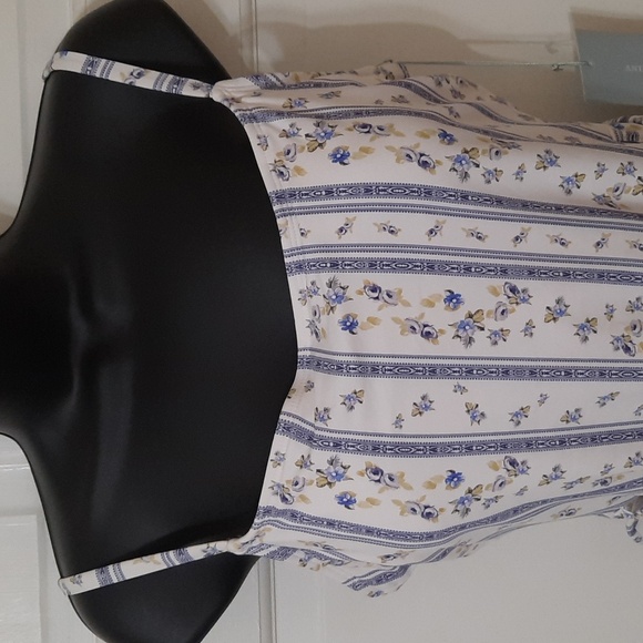 NWT ANTONIO MELANI BLUE BELTED ABYSS FLORAL/STRIPED ONE PIECE SWIMSUIT SZ L - Picture 2 of 16